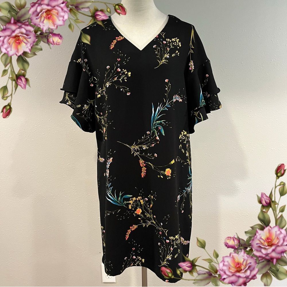 Wothington short Ruffle sleeve a-line‎ floral dress size small